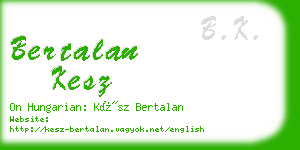 bertalan kesz business card